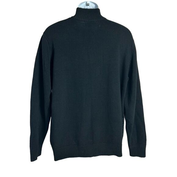 Men's Oscar De La Renta Nordic 1/4 Zip Pullover Sweater Sz L High Neck - Picture 5 of 7